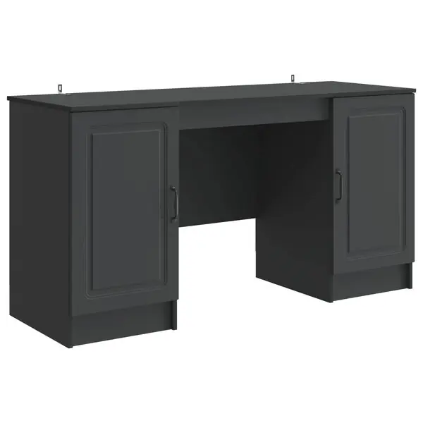 vidaXL Skrivbord med hylla Svart 142,5 x 50 x 75 cm Konstruerat trä Outlet