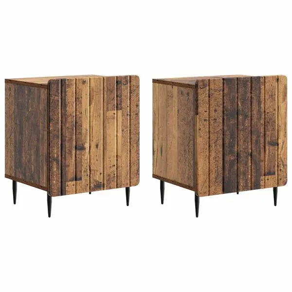 vidaXL Nattduksbord 2 pcs Gammalt trä 43 x 34,5 x 52 cm Rabatter
