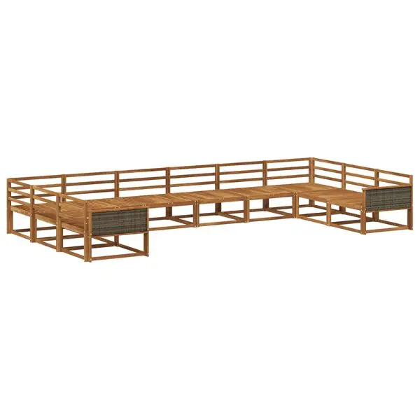 Sista chansen vidaXL Utomhussoffset 10 pcs Naturlig Massivt Akaciaträ