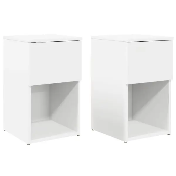 vidaXL Sängskåp 2 pcs Vit 29 x 31,5 x 49 cm Konstruerat trä Expressleverans