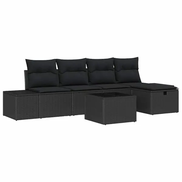 vidaXL Soffset med kudde 5 pcs konstrotting Snabb frakt