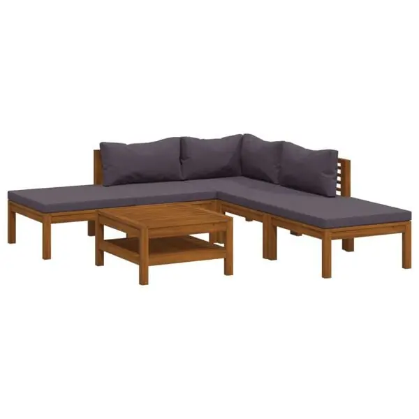 Beställ idag vidaXL Loungegrupp med dynor 6 delar massivt akaciaträ