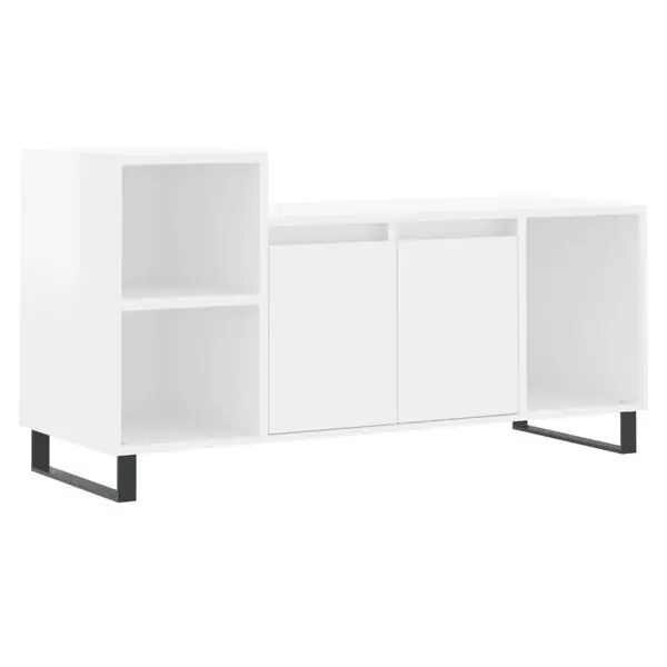 Fynd vidaXL Tv-bänk vit högglans 100x35x55 cm konstruerat trä