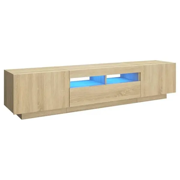 Extra rabatt vidaXL TV-bänk med LED-belysning sonoma-ek 180x35x40 cm