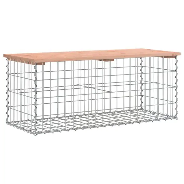 Premium vidaXL Trädgårdsbänk gabion-design 103x44x42 cm massivt douglasträ