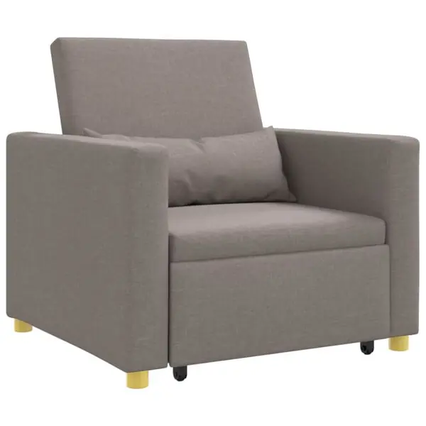 vidaXL Utdragbar soffbed enkel med hjul Taupe 90 x 165 x 87 cm tyg Fynd