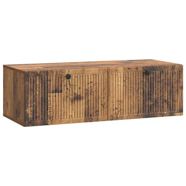 I lager vidaXL Väggmonterad TV-bänk Väggmonterad Gammalt trä 98 x 41 x 30 cm