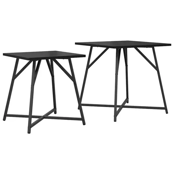 I lager vidaXL Sidobordsset 2 pcs Svart Ek