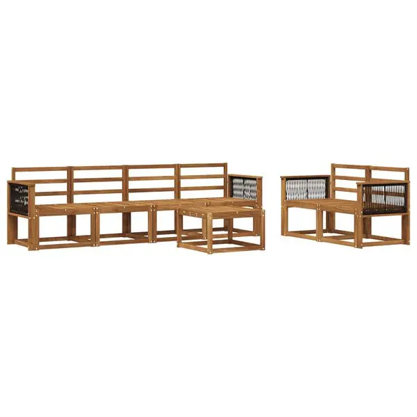 vidaXL Utomhussoffset 6 pcs Naturlig Massivt Akaciaträ Populär