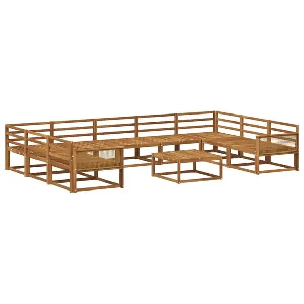 Endast denna vecka vidaXL Utomhussoffset 10 pcs Naturlig Massivt Akaciaträ