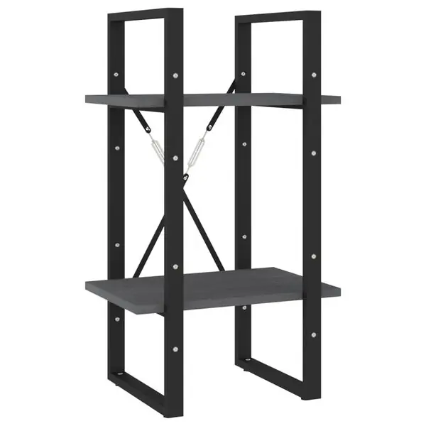 Fynd vidaXL Bokhylla 2 hyllplan grå 40x30x70 cm massiv furu