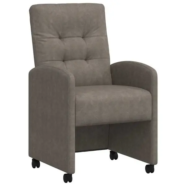 Billigare vidaXL Matstolar med hjul 2 pcs Grå 58 x 67 x 97 cm Konstläder