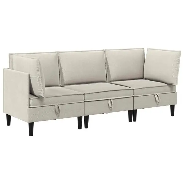 Outlet vidaXL Möbelset för vardagsrummet 3 pcs Havre Tyg