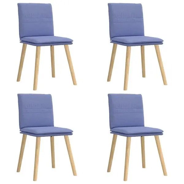 Lägg i varukorgen vidaXL Matstolar 4 st Jeans blått tyg