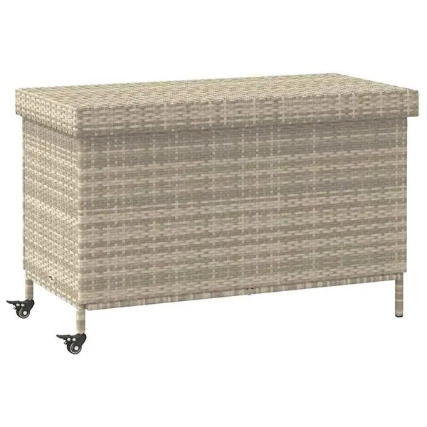 Rabatt vidaXL Dynbox på hjul ljusgrå 110x55x73 cm konstrottning