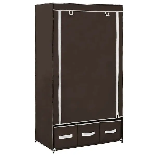 vidaXL Garderob brun 87x49x159 cm tyg Rabatter