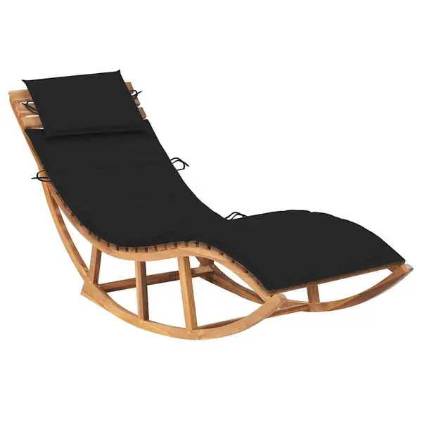 Rea vidaXL Solsäng med dyna gungdesign massiv teak
