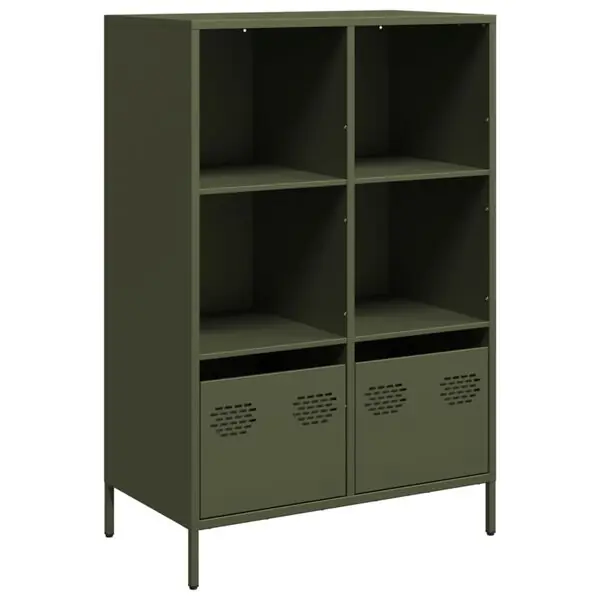 vidaXL Högskåp olivgrön 68x39x103,5 cm stål Nedsatt pris