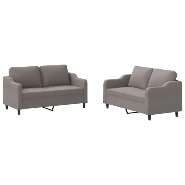 Kundfavorit vidaXL Soffgrupp med dynor 2 delar Taupe tyg