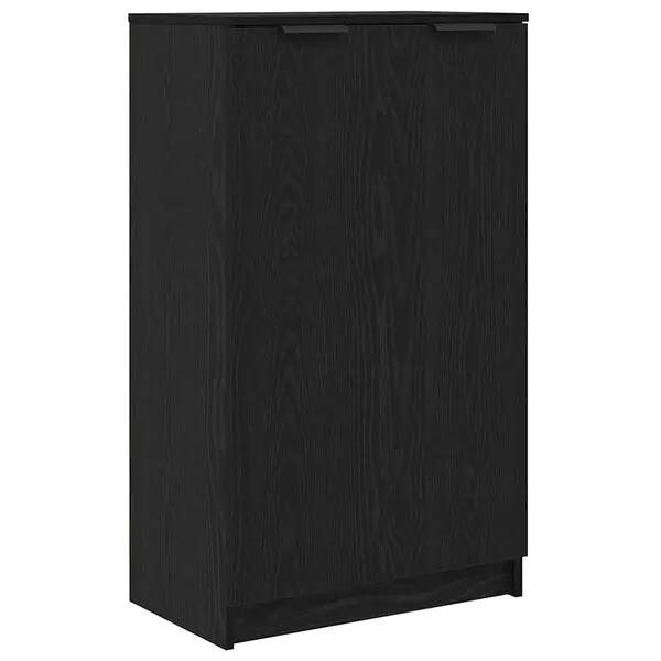 vidaXL Skoskåp med hylla Svart Ek 59 x 35 x 100 cm Konstruerat trä risnedsättning
