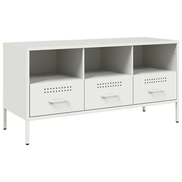 vidaXL TV-skåp vit 100,5x39x50,5 cm stål Bästa pris