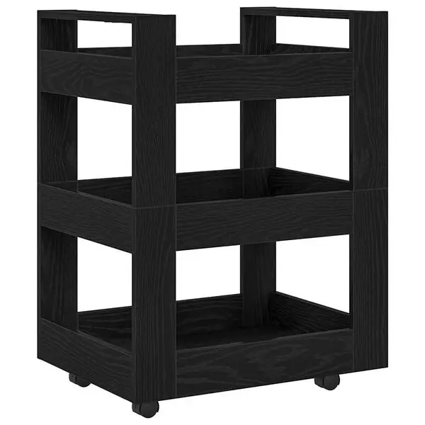 Bästa pris vidaXL Köksvagn Svart Ek 60 x 45 x 80 cm Konstruerat trä