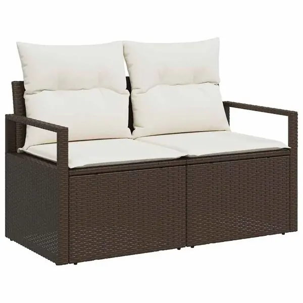 Billigare vidaXL Trädgårdsoffa med kudde 120 x 62 x 69 cm konstrotting