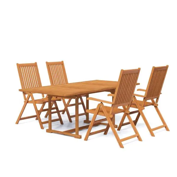 Bästa pris vidaXL Matgrupp för trädgården 5 delar massivt akaciaträ 150-200 cm