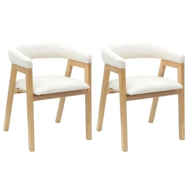 Populärt val vidaXL Matstolar 2 pcs Naturfärg 54 x 57 x 73 cm Massiv Gummiträ