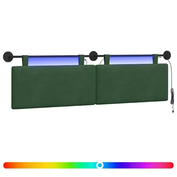 Begränsad tid vidaXL Hängande sänggavel Med LED-lampa Jungelgrön Kordread tyg
