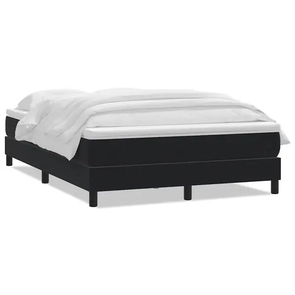 Erbjudandepris vidaXL Ramsäng med madrass svart 160x210 cm sammet