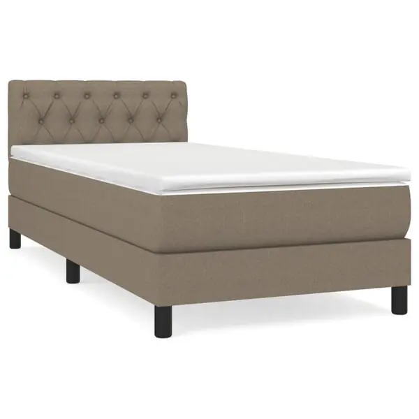 Kampanjpris vidaXL Ramsäng med madrass taupe 80x200 cm tyg