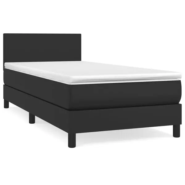 vidaXL Ramsäng med madrass svart 80x200 cm konstläder Lågt pris