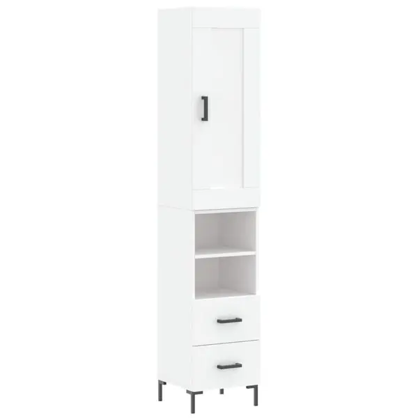 vidaXL Högskåp vit 34,5x34x180 cm konstruerat trä Begränsat antal