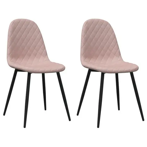 Fynd vidaXL Matstolar 2 st rosa sammet