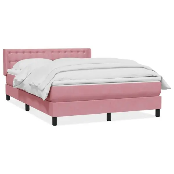 Nyhet vidaXL Ramsäng med madrass rosa 160x210 cm sammet
