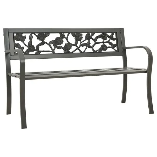 Begränsad tid vidaXL Trädgårdsbänk 125 cm stål grå