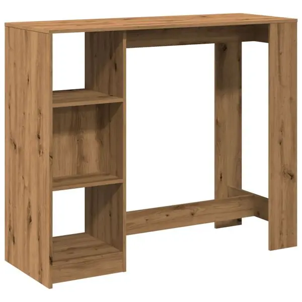 Lågt pris vidaXL Barbord med hylla artisian-ek 124x46x103,5 cm konstruerat trä