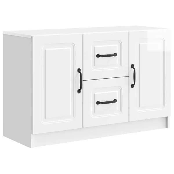 Begränsad tid vidaXL Sideboard Vit högglans 89 x 34,5 x 57 cm Konstruerat trä