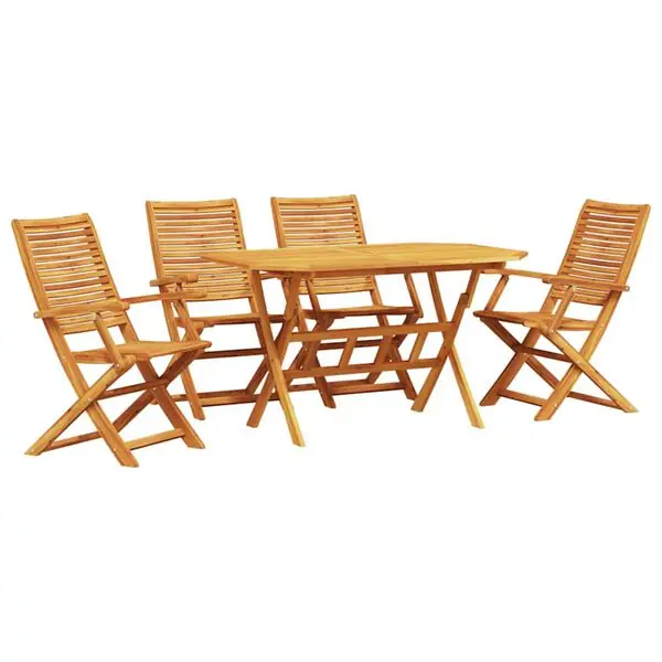 Beställ idag vidaXL Trädgårdsmöbelset 5 pcs Brun Massivt Akaciaträ