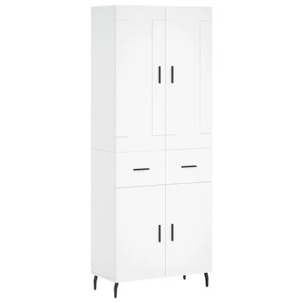vidaXL Högskåp vit 69,5x34x180 cm konstruerat trä I lager