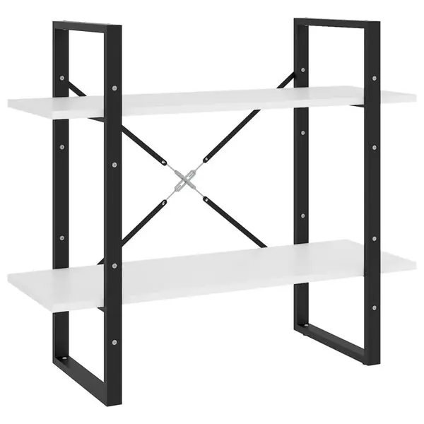 Extra rabatt vidaXL Bokhylla 2 hyllplan vit 80x30x70 cm konstruerat trä