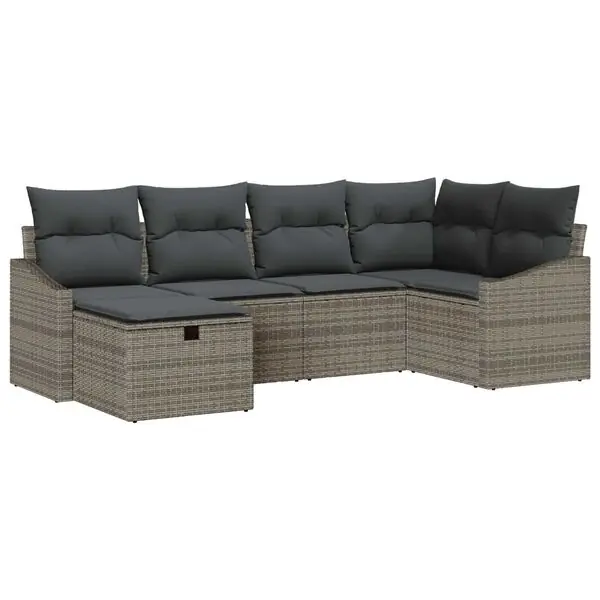 Erbjudande vidaXL Soffset med kudde 7 pcs konstrotting