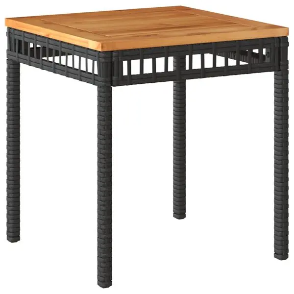 vidaXL Trädgårdsbord svart 38x38x42 cm konstrotting akaciaträ Snabb leverans