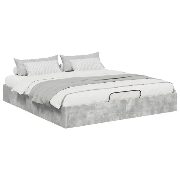 vidaXL Ottoman Sängram Betong 203 x 180 x 25 cm Konstruerat trä Erbjudande