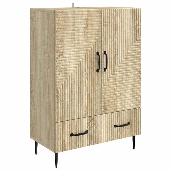 vidaXL Sideboard med låda Sonoma-ek 66 x 34,5 x 95 cm Konstruerat trä Nyhet