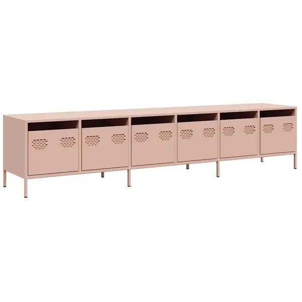 Rea vidaXL Tv-bänk rosa 202x39x43,5 cm kallvalsat stål