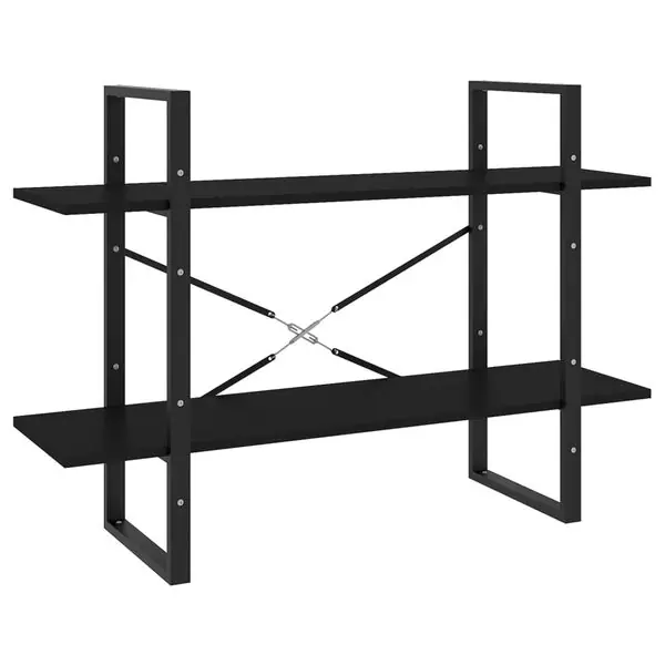 Outlet vidaXL Bokhylla 2 hyllplan svart 100x30x70 cm konstruerat trä