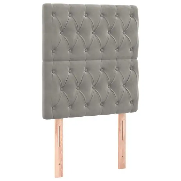 vidaXL Sänggavel ljusgrå 80x7x118/128 cm sammet Fynd