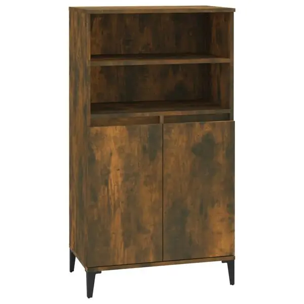 Billigare vidaXL Förvaringsskåp rökfärgad ek 60x36x110 cm konstruerat trä